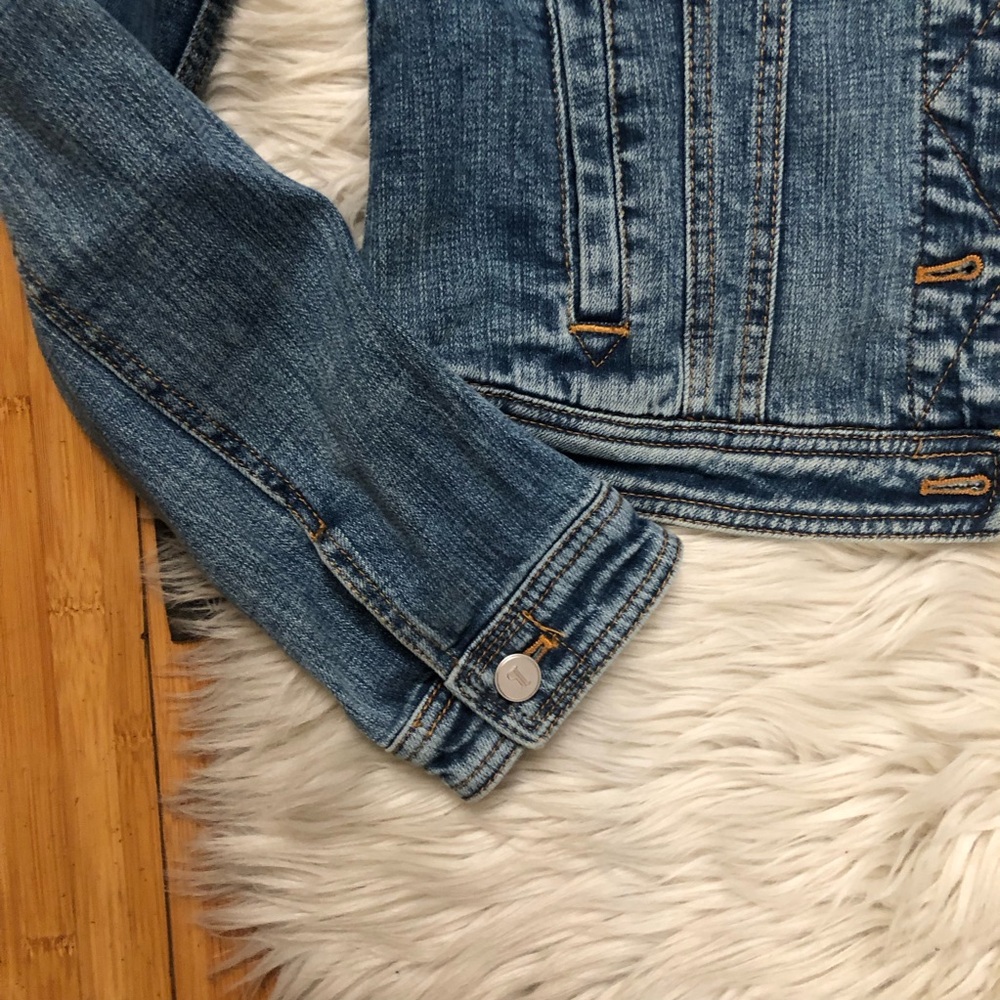 Pilcro Anthropologie Classic Button Down Blue Jean Denim Jacket size M - Picture 10 of 16